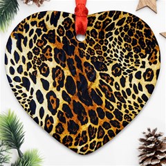 Leopard Skin Texture, Macro, Brown Ornament (heart)