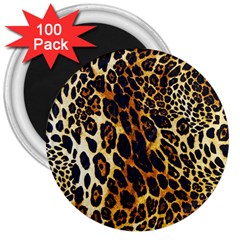 Leopard Skin Texture, Macro, Brown 3  Magnets (100 Pack) by kyorashop23