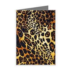 Leopard Skin Texture, Macro, Brown Mini Greeting Card by kyorashop23