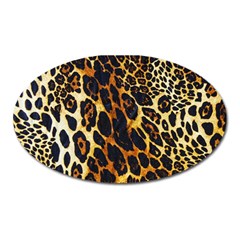 Leopard Skin Texture, Macro, Brown Oval Magnet by kyorashop23