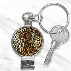 Leopard Skin Texture, Macro, Brown Nail Clippers Key Chain by kyorashop23