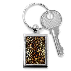 Leopard Skin Texture, Macro, Brown Key Chain (rectangle) by kyorashop23