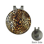 Leopard Skin Texture, Macro, Brown Hat Clips with Golf Markers Front