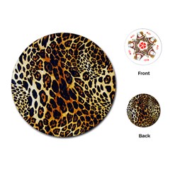 Leopard Skin Texture, Macro, Brown Playing Cards Single Design (round)