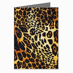 Leopard Skin Texture, Macro, Brown Greeting Card by kyorashop23