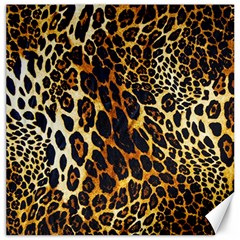 Leopard Skin Texture, Macro, Brown Canvas 16  X 16  by kyorashop23