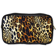 Leopard Skin Texture, Macro, Brown Toiletries Bag (one Side)