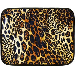 Leopard Skin Texture, Macro, Brown Fleece Blanket (mini) by kyorashop23