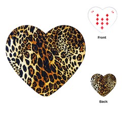 Leopard Skin Texture, Macro, Brown Playing Cards Single Design (heart)