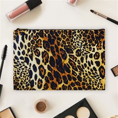 Leopard Skin Texture, Macro, Brown Cosmetic Bag (large) by kyorashop23