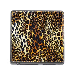 Leopard Skin Texture, Macro, Brown Memory Card Reader (square 5 Slot) by kyorashop23