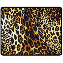 Leopard Skin Texture, Macro, Brown Fleece Blanket (medium) by kyorashop23