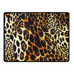 Leopard Skin Texture, Macro, Brown Fleece Blanket (small) by kyorashop23