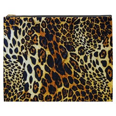 Leopard Skin Texture, Macro, Brown Cosmetic Bag (xxxl) by kyorashop23