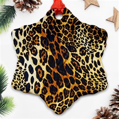 Leopard Skin Texture, Macro, Brown Ornament (snowflake)