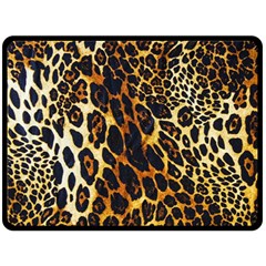 Leopard Skin Texture, Macro, Brown Fleece Blanket (large) by kyorashop23