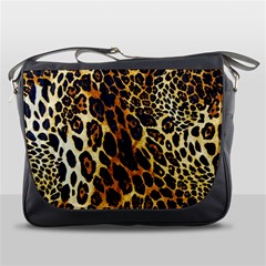 Leopard Skin Texture, Macro, Brown Messenger Bag by kyorashop23