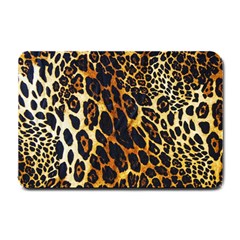 Leopard Skin Texture, Macro, Brown Small Doormat by kyorashop23