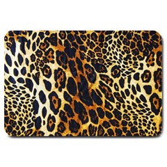 Leopard Skin Texture, Macro, Brown Large Doormat by kyorashop23