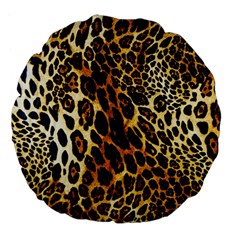 Leopard Skin Texture, Macro, Brown Large 18  Premium Flano Round Cushions by kyorashop23