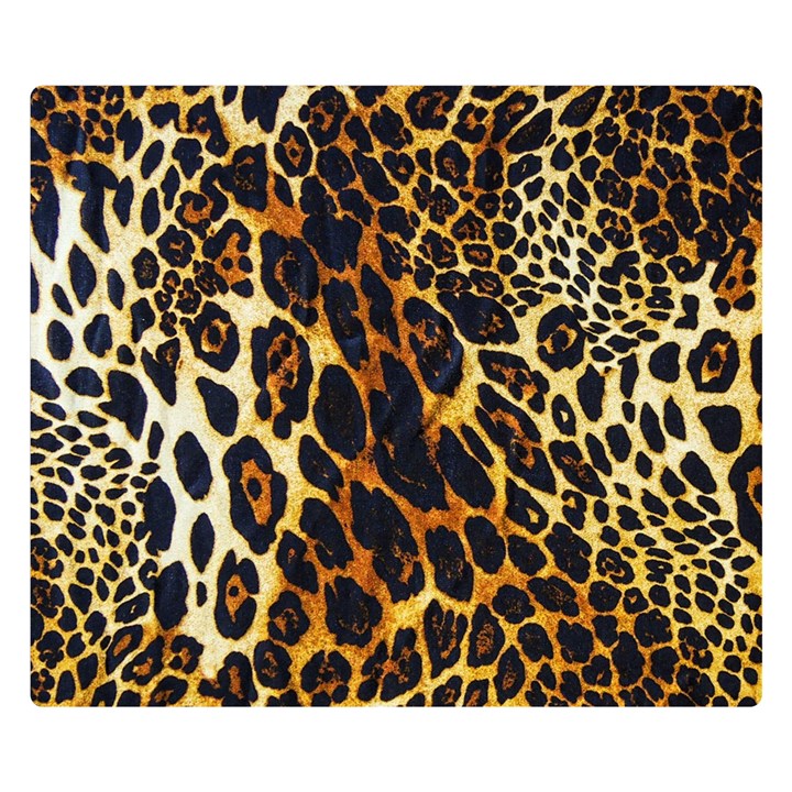 Leopard Skin Texture, Macro, Brown Two Sides Premium Plush Fleece Blanket (Kids Size)