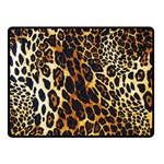 Leopard Skin Texture, Macro, Brown Two Sides Fleece Blanket (Small) 45 x34  Blanket Back