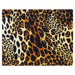 Leopard Skin Texture, Macro, Brown Two Sides Premium Plush Fleece Blanket (teen Size) by kyorashop23