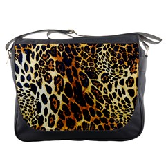 Leopard Skin Texture, Macro, Brown Messenger Bag by kyorashop23