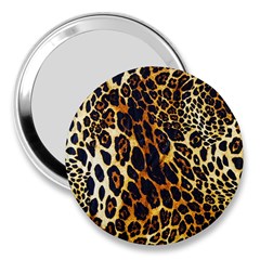 Leopard Skin Texture, Macro, Brown 3  Handbag Mirrors by kyorashop23