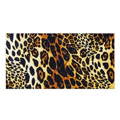 Leopard Skin Texture, Macro, Brown Satin Shawl 45  X 80  by kyorashop23