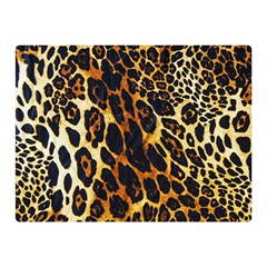 Leopard Skin Texture, Macro, Brown Two Sides Premium Plush Fleece Blanket (mini) by kyorashop23