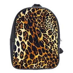 Leopard Skin Texture, Macro, Brown School Bag (xl) by kyorashop23