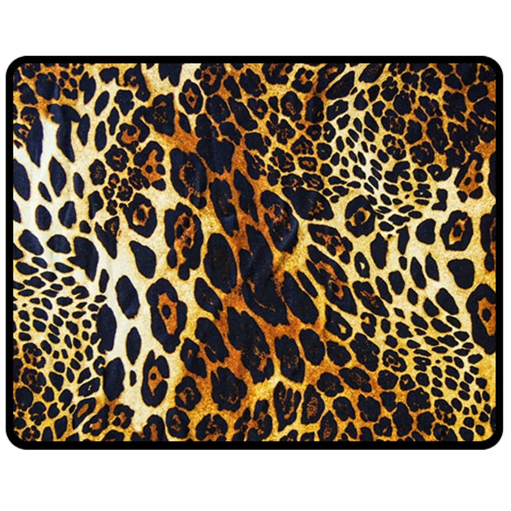 Leopard Skin Texture, Macro, Brown Two Sides Fleece Blanket (Medium)