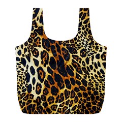 Leopard Skin Texture, Macro, Brown Full Print Recycle Bag (l) by kyorashop23