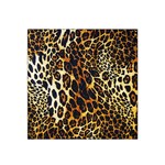 Leopard Skin Texture, Macro, Brown Satin Bandana Scarf 22  x 22  Front