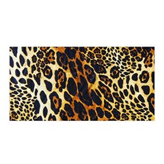 Leopard Skin Texture, Macro, Brown Satin Wrap 35  X 70  by kyorashop23