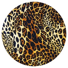 Leopard Skin Texture, Macro, Brown Round Trivet by kyorashop23