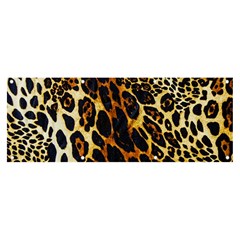 Leopard Skin Texture, Macro, Brown Banner And Sign 8  X 3  by kyorashop23