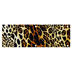 Leopard Skin Texture, Macro, Brown Banner And Sign 6  X 2  by kyorashop23