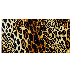 Leopard Skin Texture, Macro, Brown Banner And Sign 8  X 4  by kyorashop23