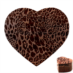 Leopard Skin Texture, Macro, Brown Heart Wood Jewelry Box Front