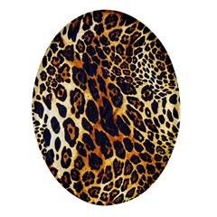 Leopard Skin Texture, Macro, Brown Oval Glass Fridge Magnet (4 Pack) by kyorashop23