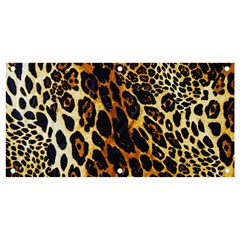 Leopard Skin Texture, Macro, Brown Banner And Sign 4  X 2  by kyorashop23