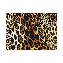 Leopard Skin Texture, Macro, Brown Premium Plush Fleece Blanket (mini) by kyorashop23