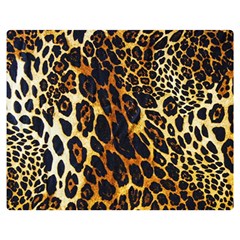 Leopard Skin Texture, Macro, Brown Premium Plush Fleece Blanket (medium) by kyorashop23