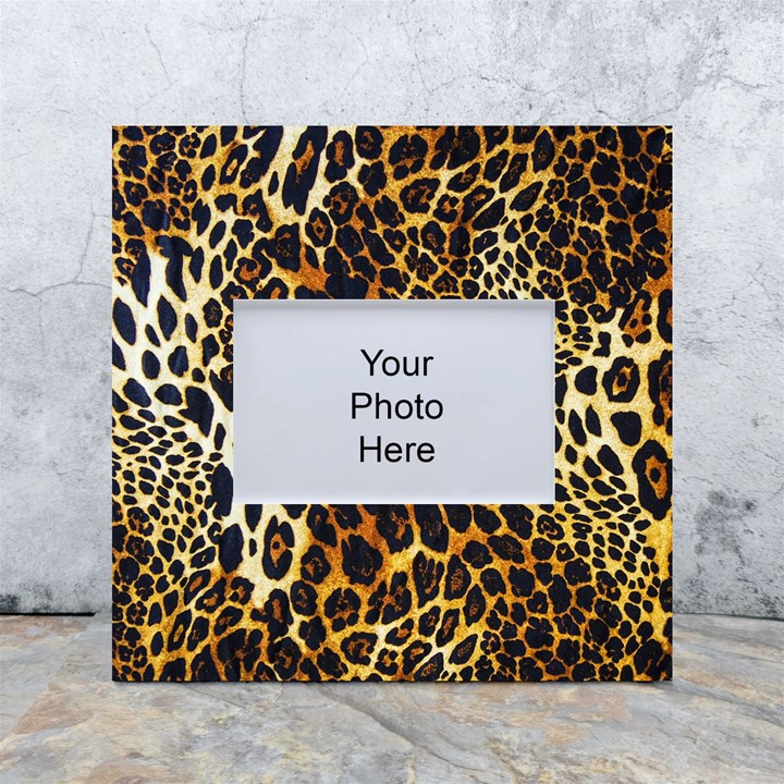 Leopard Skin Texture, Macro, Brown White Box Photo Frame 4  x 6 