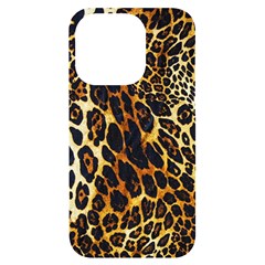 Leopard Skin Texture, Macro, Brown Iphone 14 Pro Black Uv Print Case by kyorashop23