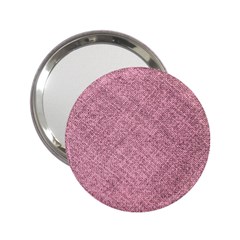 Pink Fabric Texture, Knitted Pink Texture, 2 25  Handbag Mirrors by kyorashop23