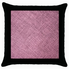 Pink Fabric Texture, Knitted Pink Texture, Throw Pillow Case (black) by kyorashop23