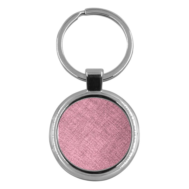 Pink Fabric Texture, Knitted Pink Texture, Key Chain (Round)